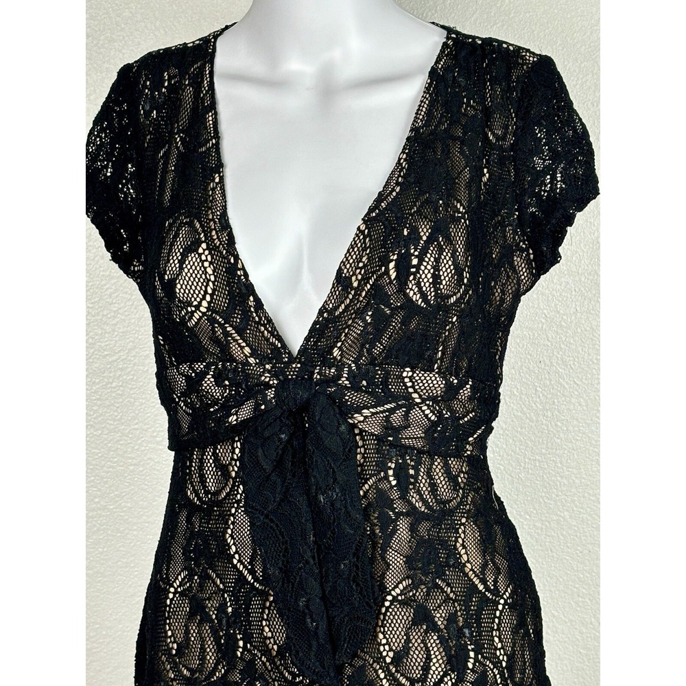 VTG‎ Karen Alexander Boston Proper Black Lace Cocktail Dress Sz 6 WhimsyGoth Y2K